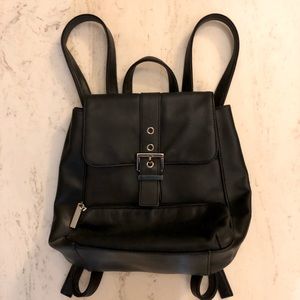 Black Leather Backpack Like New